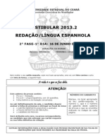 Vestibular UECE 2013.2: redação e língua espanhola