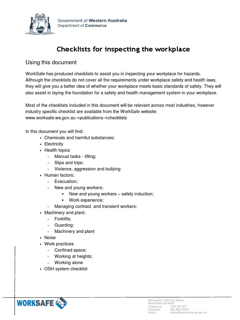 Priority Area Checklist | PDF | Noise | Occupational Safety And Health