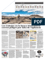 Los Trabajos en Las Ruinas de Maucallacta Corren Peligro Por Falta de Vigilancia - El Comercio (27-12-2013)