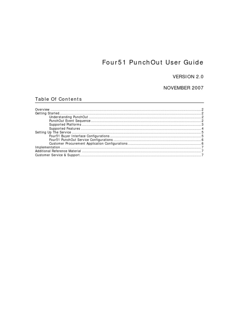 Four51 PunchOut User Guide 2.0 | PDF | Computing | Information Technology