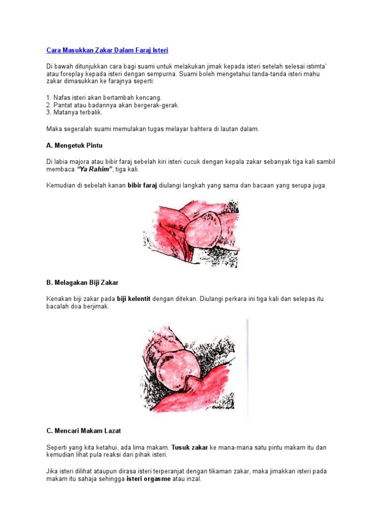 Cara Masukkan Zakar Ke Dalam Faraj Isteri