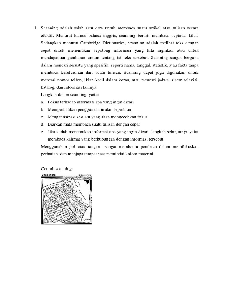 Scanning Skimming Retelling Synthesizing