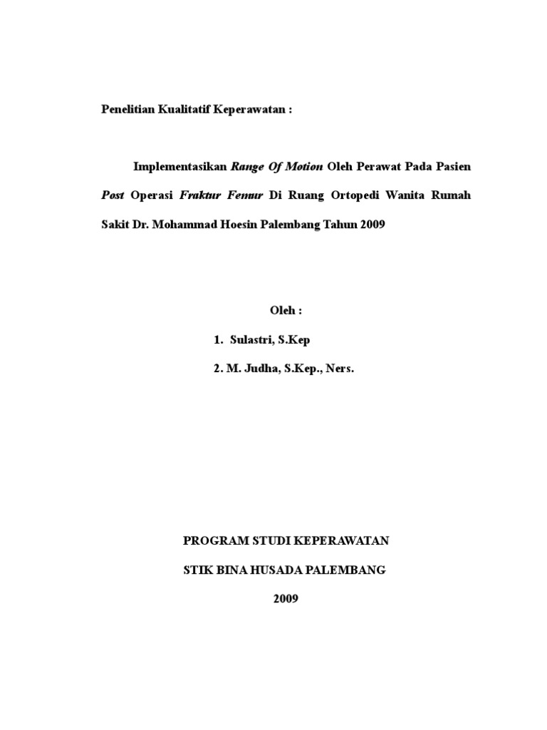 Penelitian Kualitatif Keperawatan
