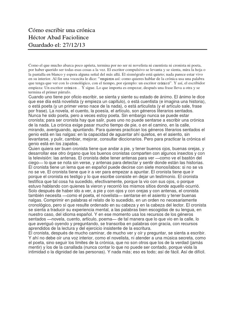Cómo escribir una crónica Héctor Abad Faciolince.docx