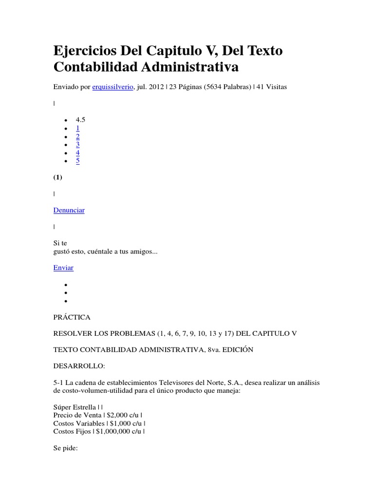 Ejercicios de Contabilidad Administrativa | PDF | Euro | Presupuesto