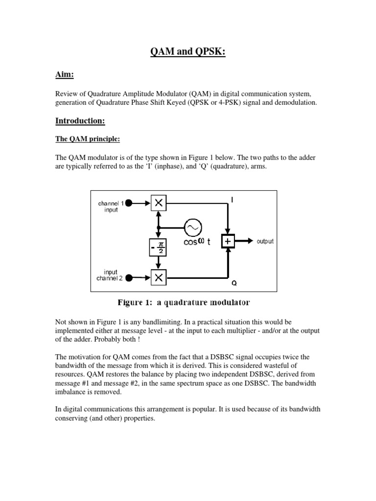 QAM and QPSK in Digital Communication | PDF | Technology & Engineering