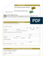 Green and Gold Card Application Form