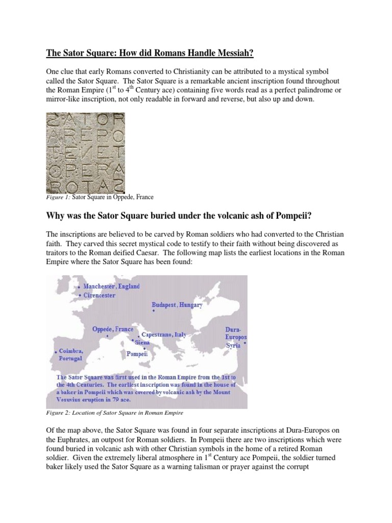 Sator Square: Christian Symbolism in Rome | PDF | Nero | Titus