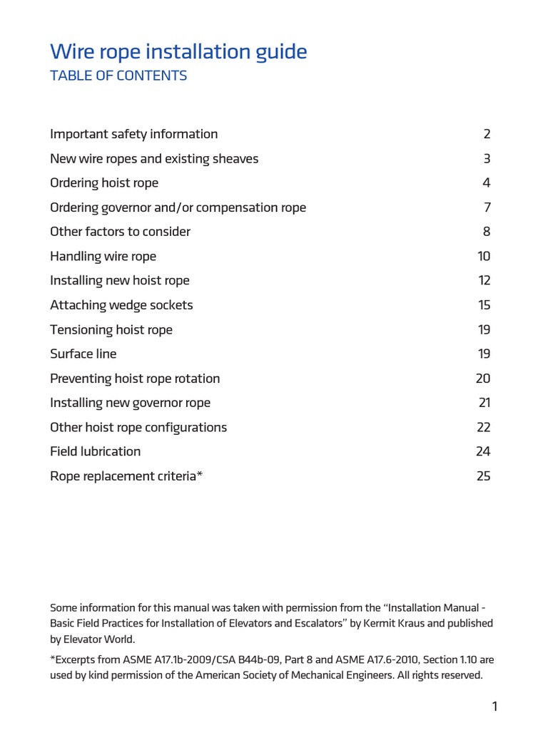 Wire Rope Install Guide | PDF | Elevator | Rope