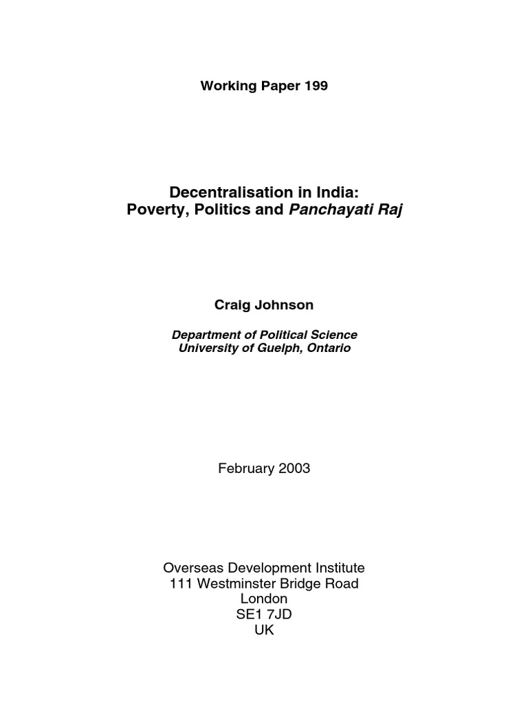 Decentralisation in India | PDF | Decentralization | Governance