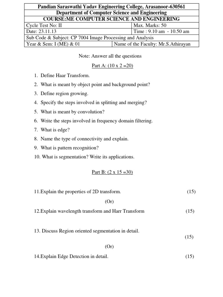 Cp7004 Image 2nd Internal Questions | PDF | Teaching Methods ...