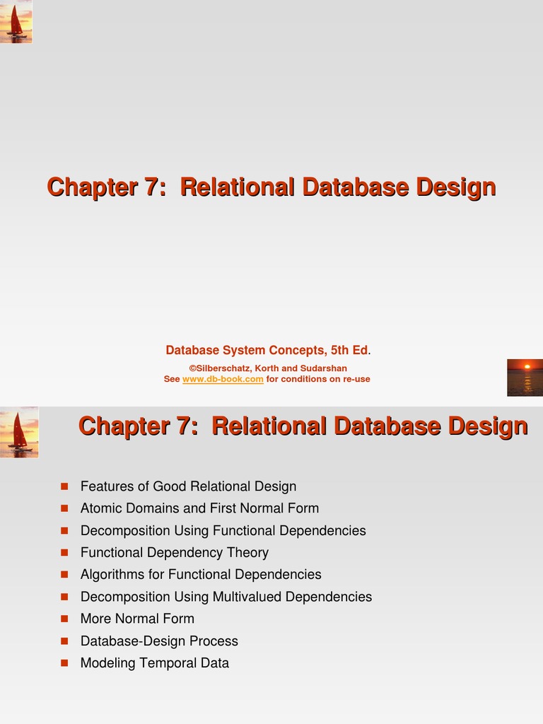 Chapter 7: Relational Database Design | PDF