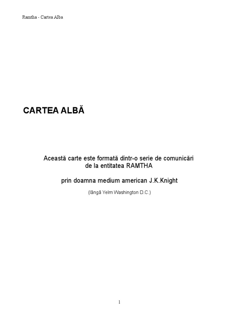 Ramtha Cartea Alba | PDF