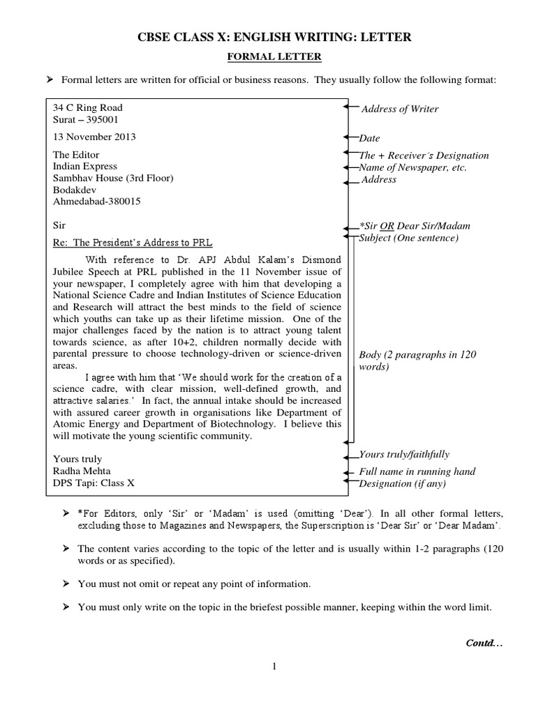 Formal and informal letters computing technology