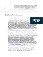 Definitions of Microinsurance: Microinsurance Is The Protection of Low-Income People Against Specific Perils in Exchange