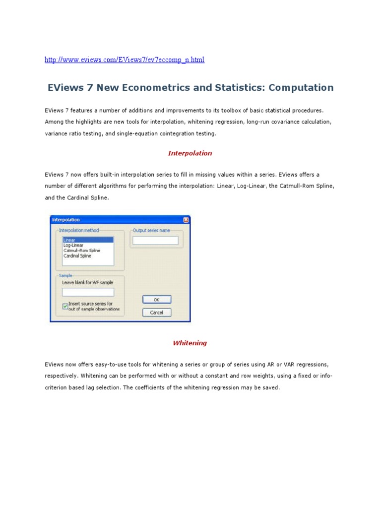 Eviews 7 PDF Bootstrapping (Statistics) Variance