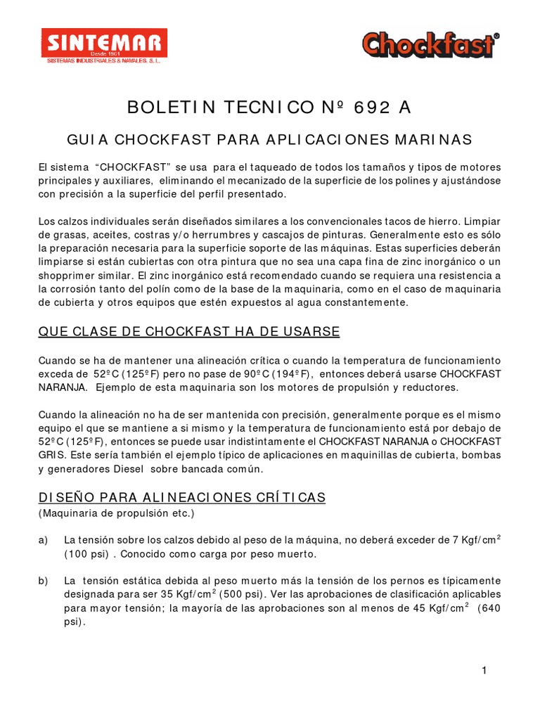 Guía de Chockfast para Aplicaciones Marinas | PDF | Science | Ingeniería