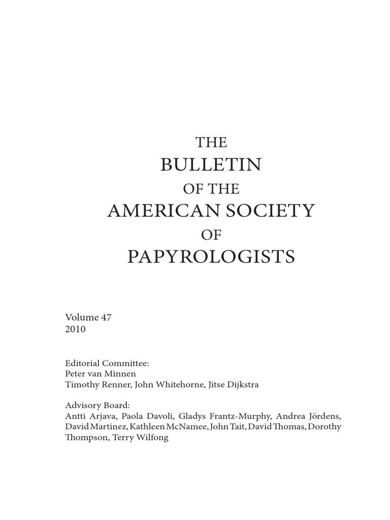 The Bulletin of The American Society of Papyrologists PDF Poetry image