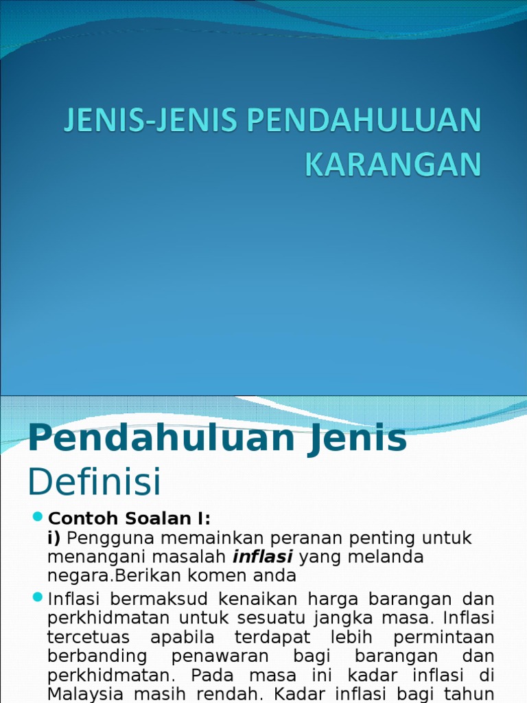 Jenis Jenis Pendahuluan Karangan Pdf