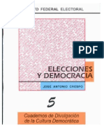 Cuaderno de Divulgacion de La Cultura Democratica Elecciones y Democracia