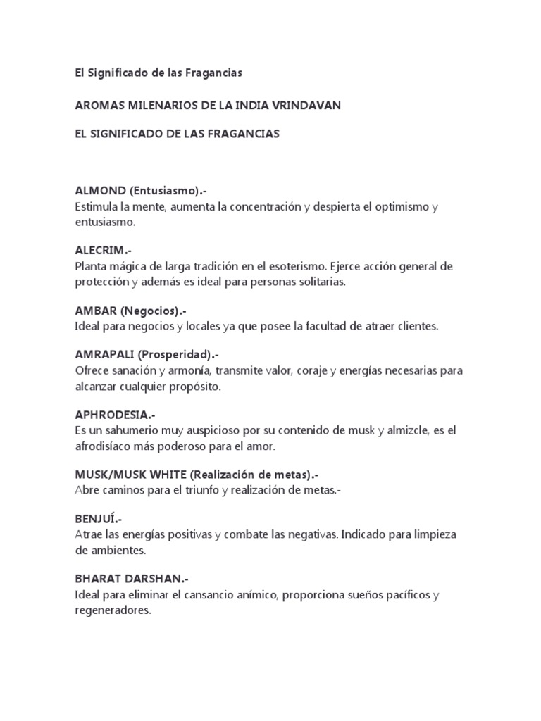 adoptar Circo su El Significado de Las Fragancias | PDF | Perfume | Felicidad