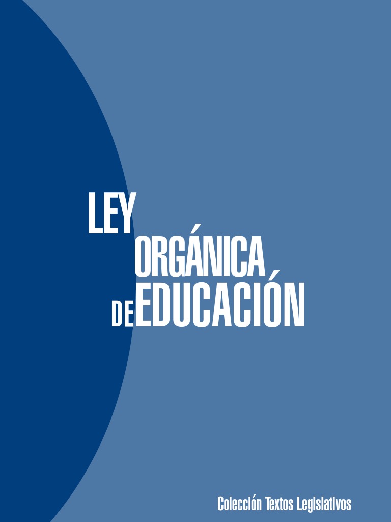 Ley Organica de Educacion | PDF | Educación primaria | Educación de la ...