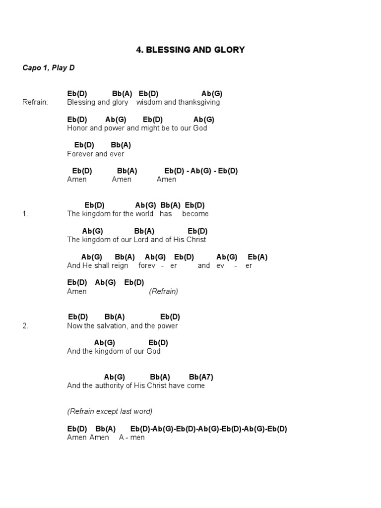 Glory Book Songs Chords