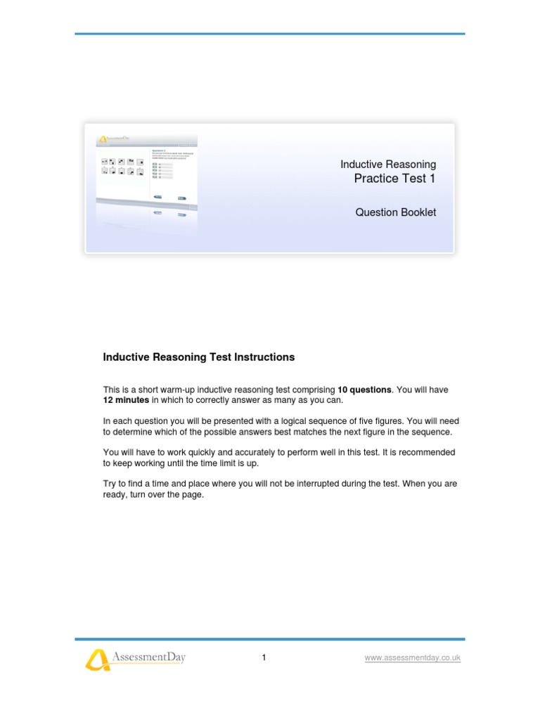Inductive Reasoning Test1 Questions 1 | PDF