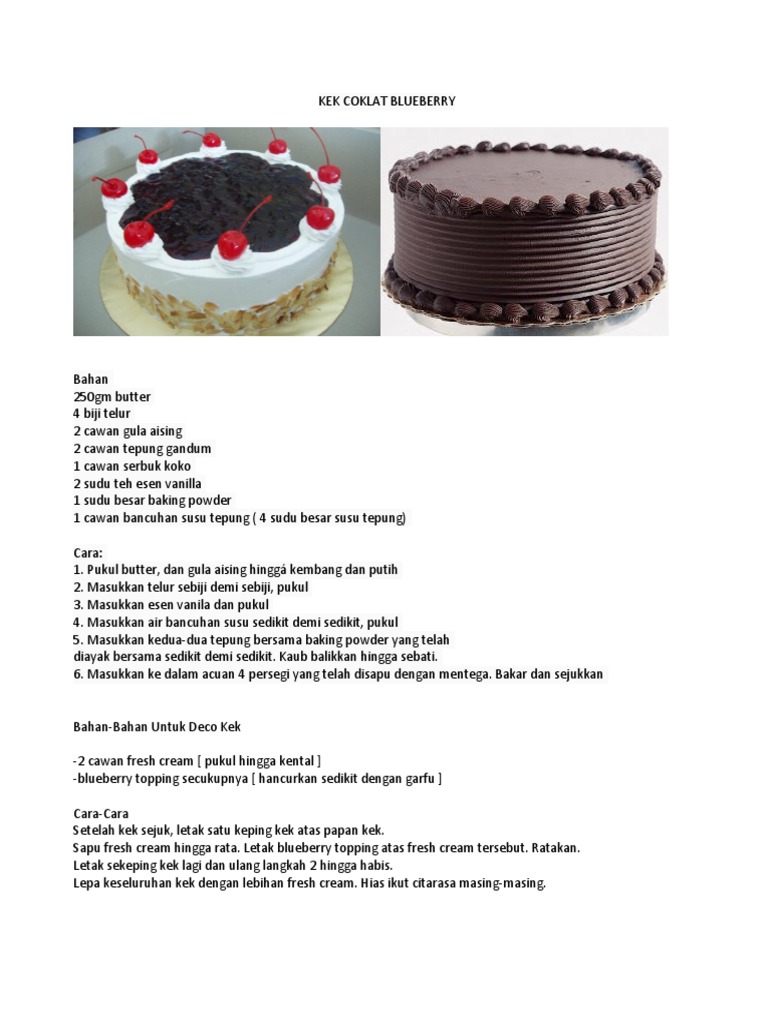 Kek Coklat Blueberry Pdf