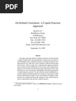 On Default Correlation A Copula Function Approach by Xiang Lin (David Li)