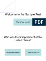 Welcome To The Sample Test: What Is Your Name?