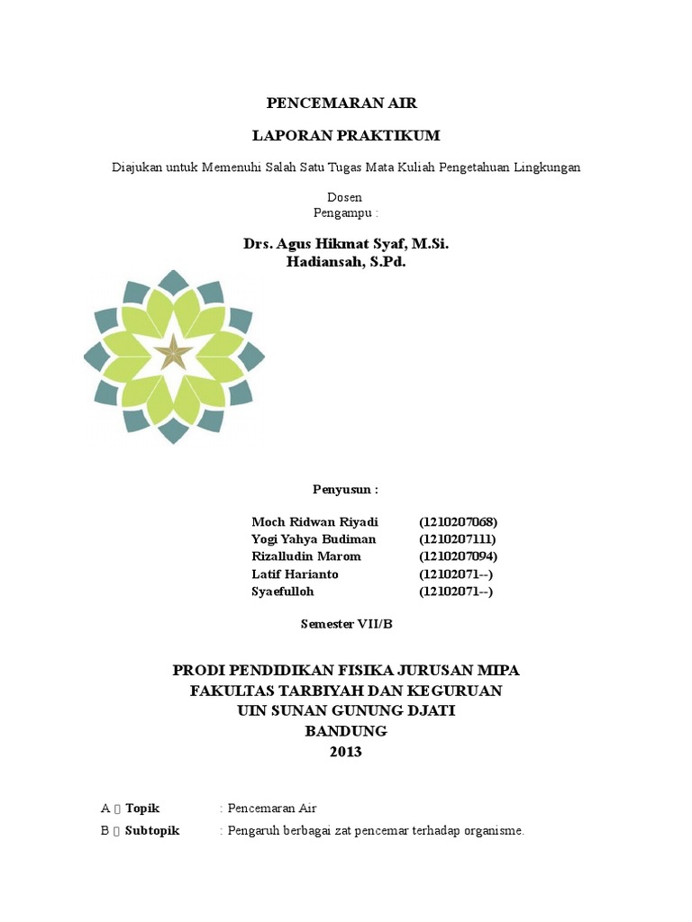 Dampak Pencemaran Air pada Organisme | PDF | Kesehatan Holistik | Sains ...