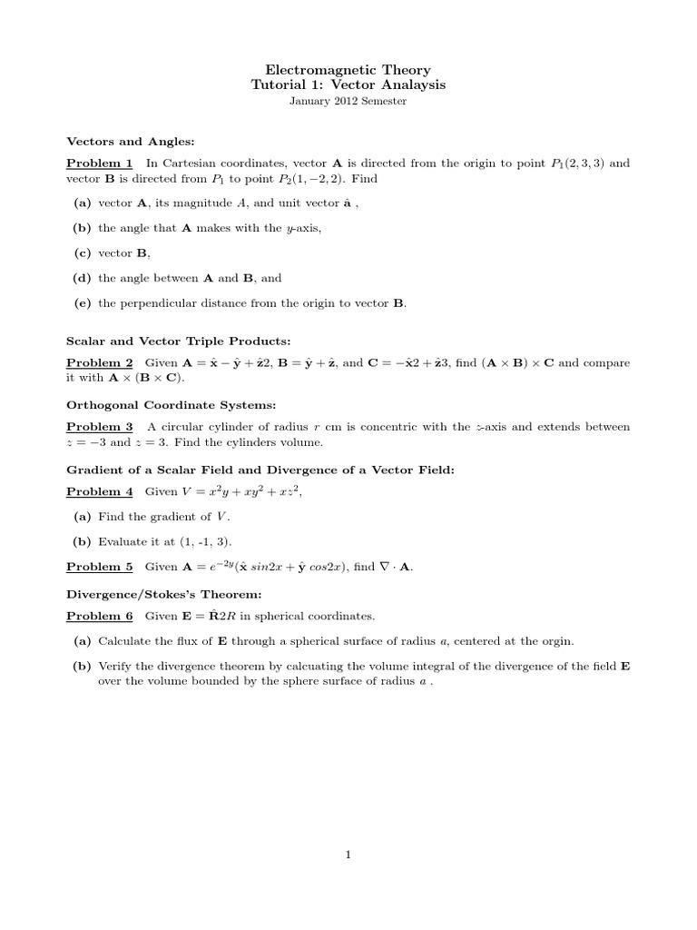 EMT Tutorial 01 Problems | PDF