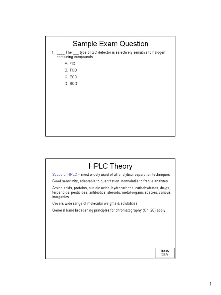 HPLC Exam: Key Concepts and Questions | PDF | High Performance Liquid ...