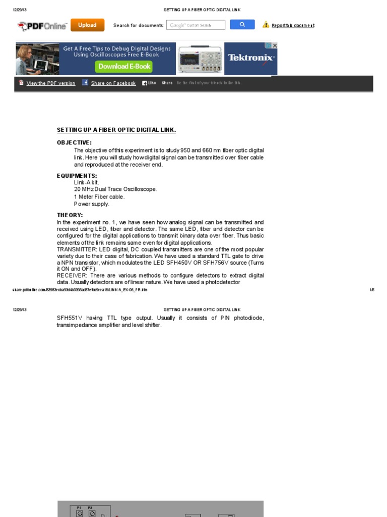 Setting Up A Fiber Optic Digital Link Optical Fiber Detector Radio