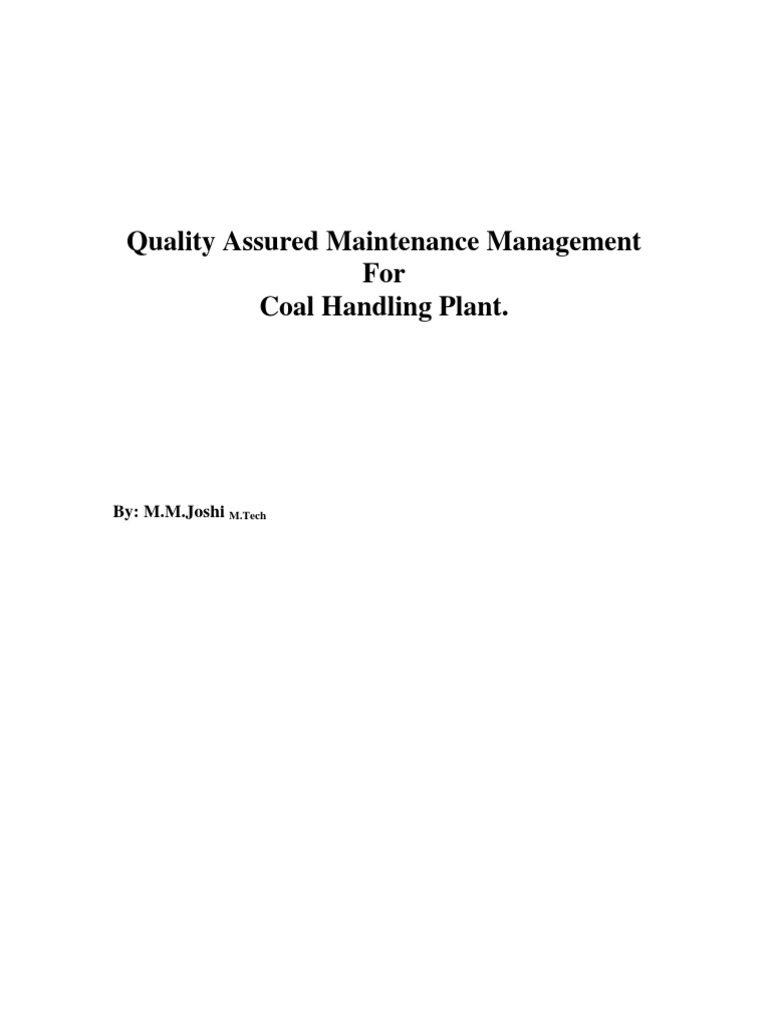 Maintenance Management QA CHP | PDF