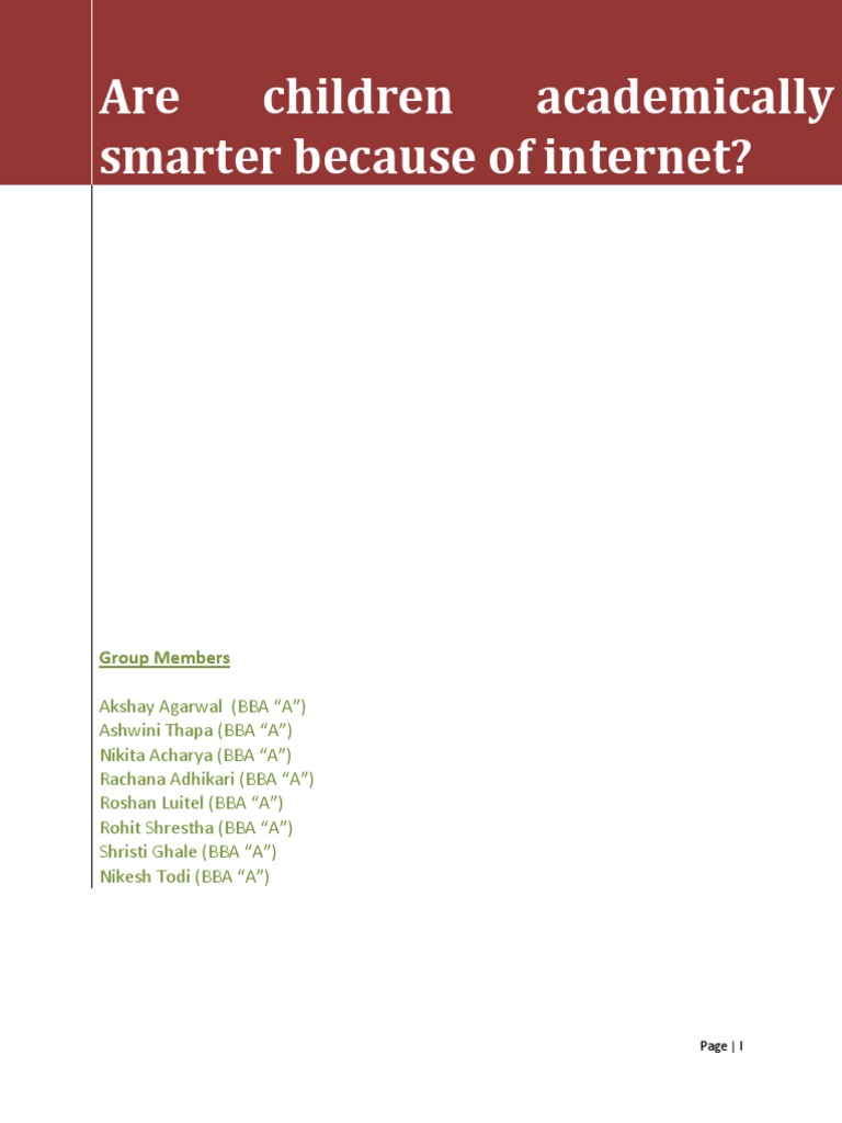 Rachana Xx Com - Are Children Academically Smarter Because of Internet? | PDF | Internet |  Educational Technology