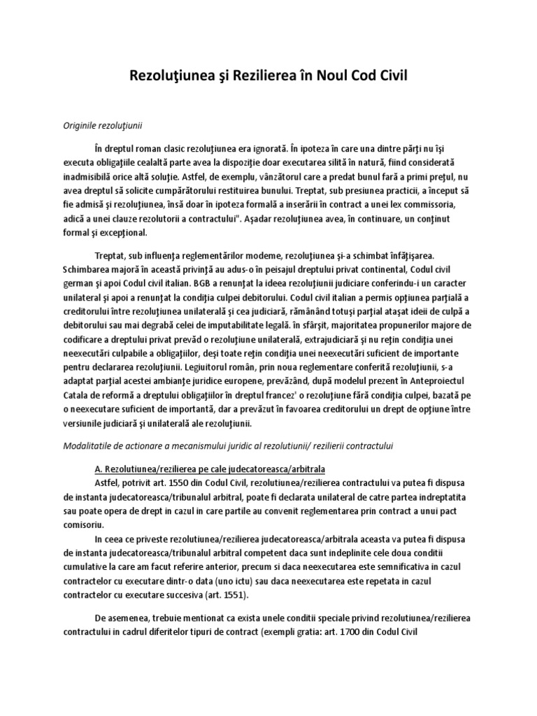 RezoluÅ£iunea Si Rezilierea