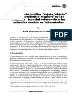 La Categoría Jurídica "Sujeto/objeto" y Su Insuficiencia Respecto de Los Animales. Especial Referencia A Los Animales Usados en Laboratorios