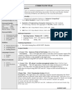 One Page Resume Format in