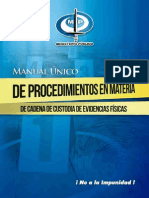Manual Unico de Procedimientos en Materia de Cadena de Custodia de Evidencias Fisicas