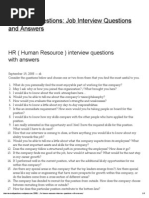 HR (Human Resource) Interview Questions With Answers