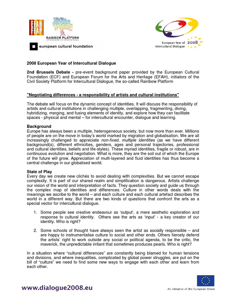 Arts Culture Concept Paper PDF Cross Cultural Communication