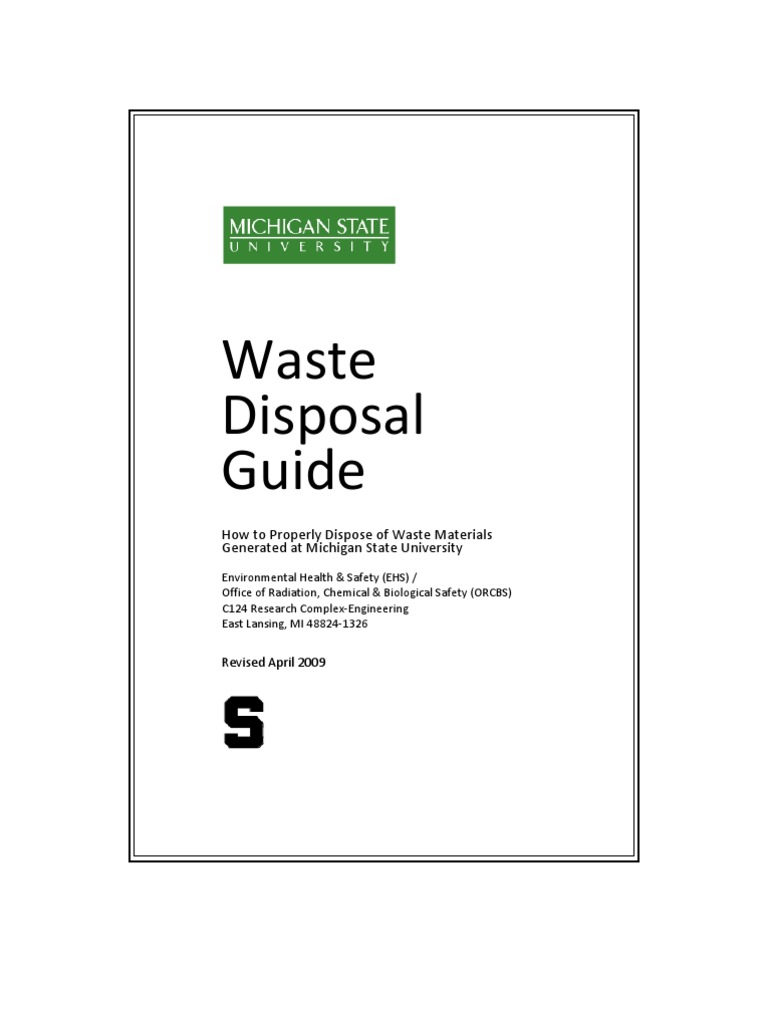 Waste Disposal Guide Hazardous Waste Resource Conservation And