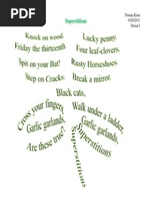 Superstitions Shape Poem