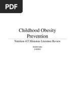 Childhood Obesity Prevention MLR