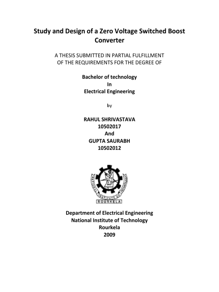 Study and Design of A Zero Voltage Switched Boost Converter | PDF