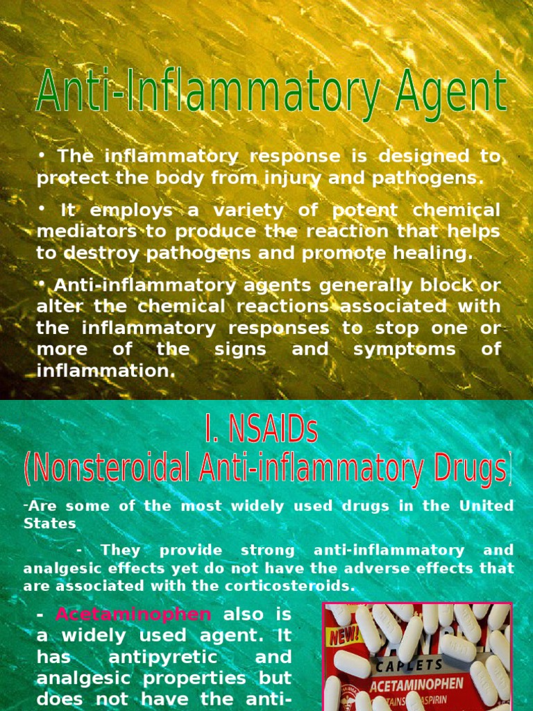 Anti Inflammatory Agent Nonsteroidal Anti Inflammatory Drug Aspirin