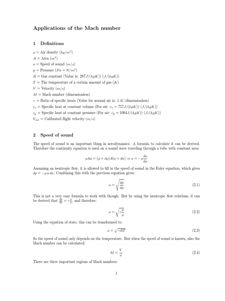 Applications Mach Number | PDF