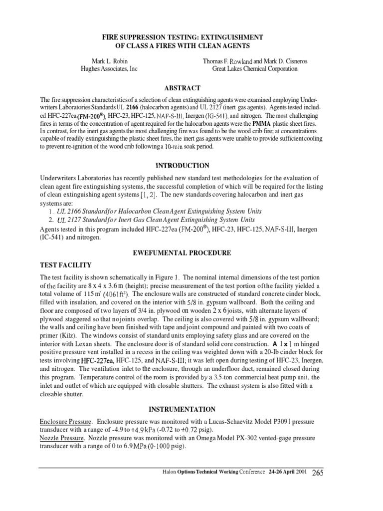 Fire Suppression Testing | PDF